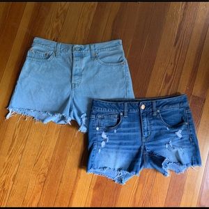 (Two Pairs) Levi’s Wedgie Shorts & AE Denim Shorts